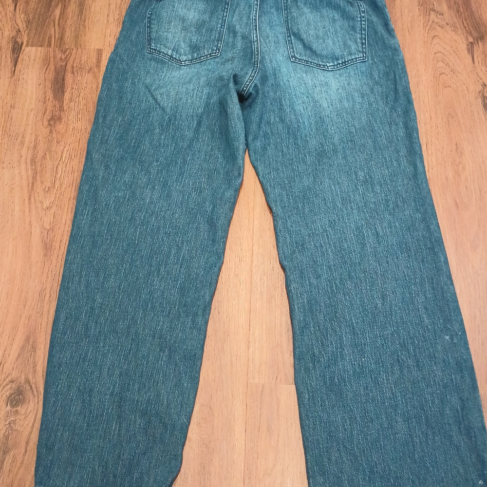 Pilcro Wide Leg Flared Jeans in Medium Blue Wash Size 30 - Picture 2 of 10